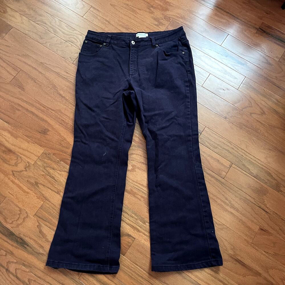 Coldwater Creek Dark Plum Purple Bootleg Denim Pants Size 16